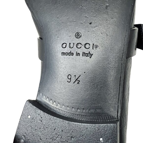 $1190 Gucci Mens GG Silver Horsebit Black Dress Shoes Bit Loafers UK 9.5 US 10.5 - Picture 9 of 11